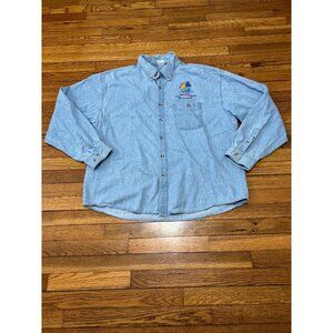 Vintage 1999 NCAA Final Four Denim Button Down Shirt Long Sleeve Mens Size XXL